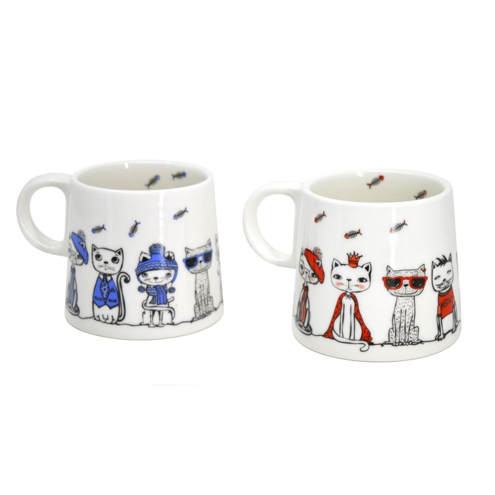 Pawz Cafe Cat Mug - Assorted 2pcs Size 360ml